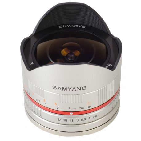 Obiettivo Samyang 8mm f/2.8 Fish-eye CS II Silver x Sony E-Mount Lens