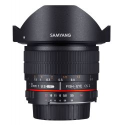 Obiettivo Samyang 8mm f/3.5 Fish-eye CS II con paraluce x Fuji Fujifilm X Lens