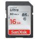 Sandisk 16GB Ultra 80MB/s SDHC (Classe 10) Memoria SD