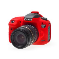 Custodia protezione EasyCover in silicone morbido per Canon 7D Mark II Rosso