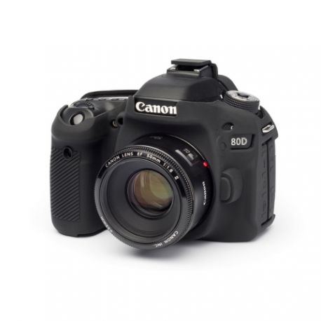 Custodia in silicone morbido EasyCover camera case protezione per Canon 80D Nero