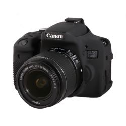 Custodia protettiva EasyCover camera case morbido in silicone per Canon 750D / Rebel T6i Nero