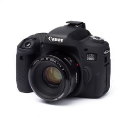EasyCover custodia protezione in silicone morbido camera case per Canon 760D / Rebel T6s Nero
