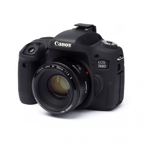 EasyCover custodia protezione in silicone morbido camera case per Canon 760D / Rebel T6s Nero