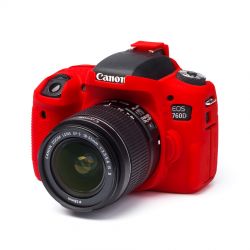 Protezione in silicone morbido EasyCover custodia camera case per Canon 760D / Rebel T6s Rosso