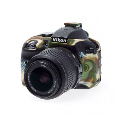 Custodia morbida protezione in silicone EasyCover soft case per Nikon D3300 D3400 Camouflage