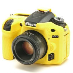 Protezione custodia soft in silicone EasyCover case morbido per Nikon D7100 D7200 Giallo