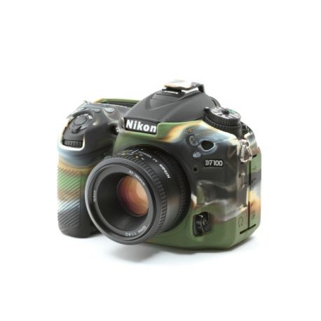 Protezione custodia in silicone EasyCover camera case per Nikon D7100 D7200 Camouflage