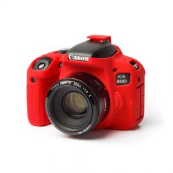Custodia protettiva camera case EasyCover in silicone morbido per Canon 800D Rosso