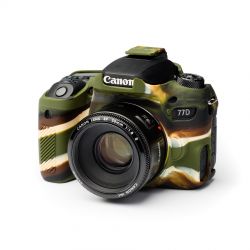 Custodia protezione soft camera case in silicone EasyCover per Canon 77D Camouflage