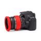 EasyCover anello paraurti in silicone per obiettivo lens rim protettivo 62mm rosso
