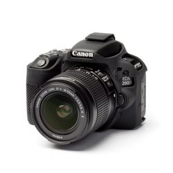Custodia protezione EasyCover camera case morbido in silicone per Canon 200D Nero