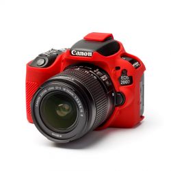 Camera case morbido EasyCover custodia protezione in silicone per Canon 200D Rosso