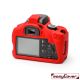 EasyCover custodia protettiva in silicone camera case per Canon 4000D rosso