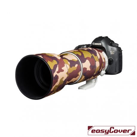 Easycover custodia in neoprene marrone camo per obiettivo Canon 100-400mm F4.5-5.6L IS II USM V2 Lens Oak