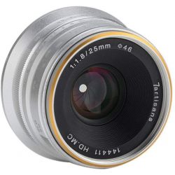 Obiettivo grandangolare 7Artisans 25mm F1.8 per fotocamere Sony E formato APS-C Silver