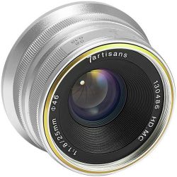 Obiettivo 7Artisans 25mm F1.8 per fotocamere mirrorless Fuji X silver