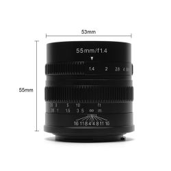 Obiettivo 7Artisans 55mm F/1.4 APS-C per fotocamere mirrorless Sony E