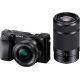 Fotocamera Mirrorless Sony A6100 Kit 16-50mm + 55-210mm Nero [MENU ENG]
