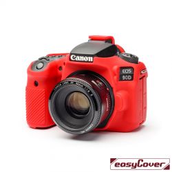 easyCover custodia protettiva in silicone per Canon 90D rosso