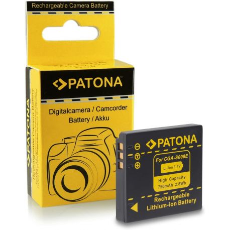Patona Batteria CGA-S008E 750 mAh per Panasonic FX30 FX35 FX55 FX500 FS3 FS5 FS20