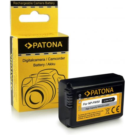 Patona Batteria NP-FW50 Compatibile per Sony A6000 A6300 A6500 A7s A7r