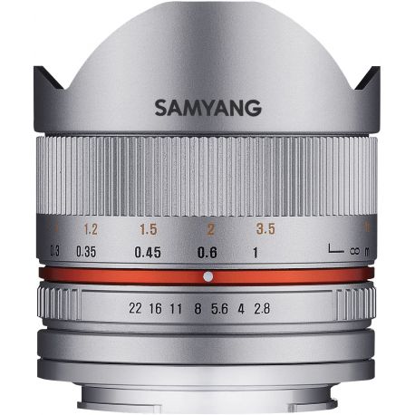 Obiettivo Samyang 8mm f/2.8 Fish-eye CS II silver compatibile Canon EOS M