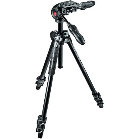 Manfrotto LIGHT Kit 290 treppiede in alluminio + testa a 3 vie