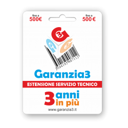 GARANZIA3 - Estensione di garanzia 3 anni in più con massimale di copertura a 500 euro