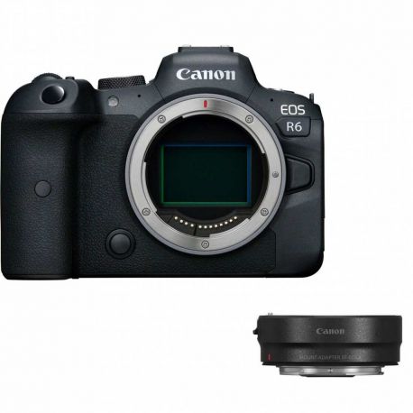 Fotocamera Mirrorless Canon EOS R6 corpo macchina + adattatore EF-EOS R
