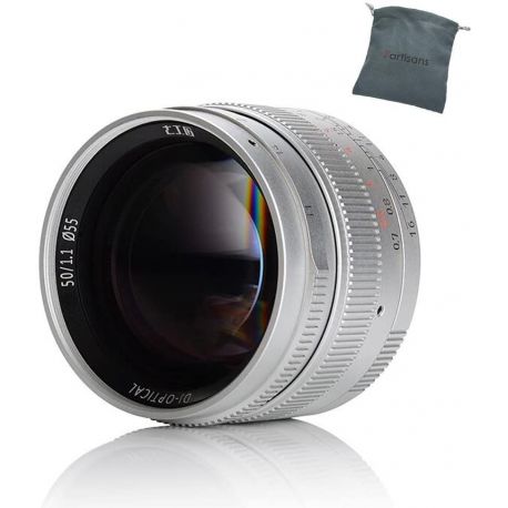 Obiettivo 7Artisans 50mm F1.1 silver compatibile mirrorless Leica M (A401S)