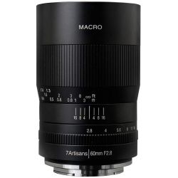 Obiettivo 7Artisans 60mm F2.8 Macro nero per mirrorless Fujifilm X (A112-X)