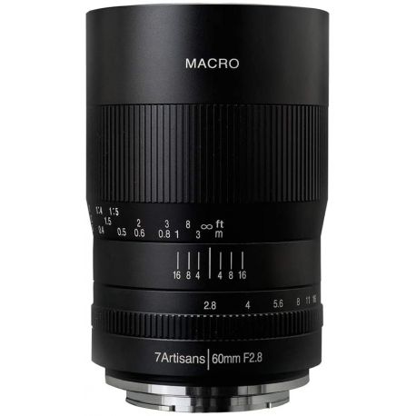 Obiettivo 7Artisans 60mm F2.8 Macro nero per mirrorless Fujifilm X (A112-X)
