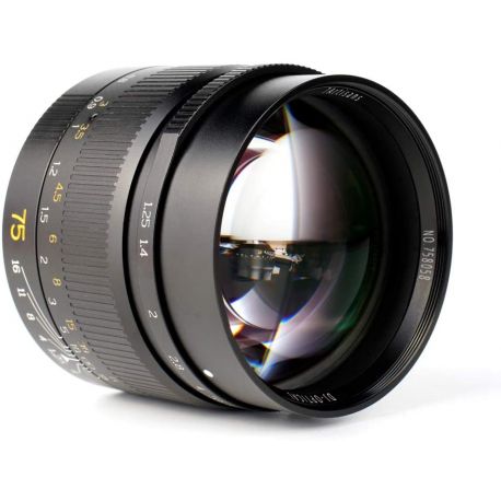 Obiettivo 7Artisans 75mm F1.25 nero per fotocamere Leica M (A113B)
