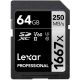 Lexar 64GB Professional 1677x 250mb/s Memoria SD