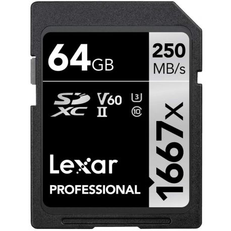 Lexar 64GB Professional 1677x 250mb/s Memoria SD