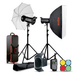 Godox QTII flash da studio kit 2x QT400IIM + accessori