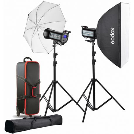 Godox QSII flash da studio kit 2x QS600II-C + accessori