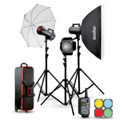 Godox Gemini GSII flash da studio kit (2x GS200II + 1x GS400II) + accessori