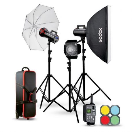 Godox Gemini GSII flash da studio kit (2x GS200II + 1x GS400II) + accessori
