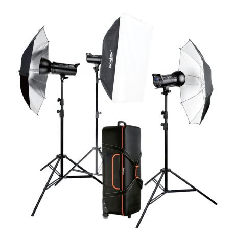 Godox DSII kit flash da studio (2x DS300II da 300w + 1x DS400II da 400w) + accessori