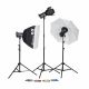 Quadralite Up! X 700 Kit Flash da Studio 700W (3 flash + accessori)