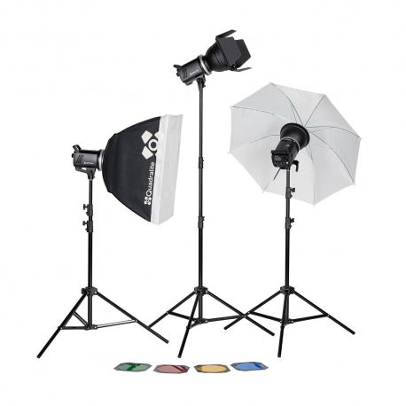 Quadralite Up! X 700 Kit Flash da Studio 700W (3 flash + accessori)