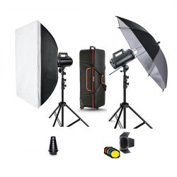Quadralite Move X 400 Kit 2x flash da studio + 2x stativi + accessori
