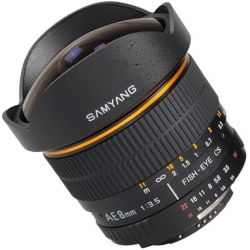 Obiettivo Fish-eye Samyang 8mm F3.5 attacco fotocamere Canon 
