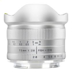 Obiettivo 7Artisans 7.5mm F2.8 APS-C per mirrorless Fujifilm X Silver