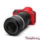 easyCover custodia protettiva in silicone rossa per Canon R5 / R6