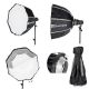 Quadralite SVL-400 Faretto LED 3 light kit studio fotografico (lampade + stativi + accessori)
