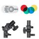Quadralite SVL-400 Faretto LED 3 light kit studio fotografico (lampade + stativi + accessori)
