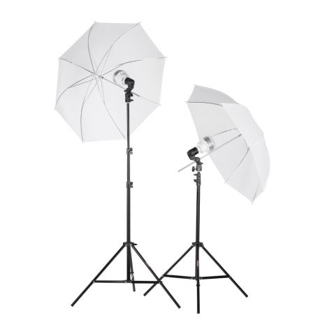 Quadralite kit di illuminazione LEDTuber Lighting (lampadine + stativi + ombrelli)